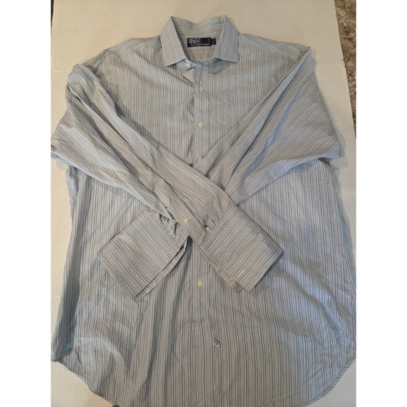 Polo Ralph Lauren Other - POLO RALPH LAUREN Shirt Mens 16.5 34 Philip Striped Button Up Cotton Blue